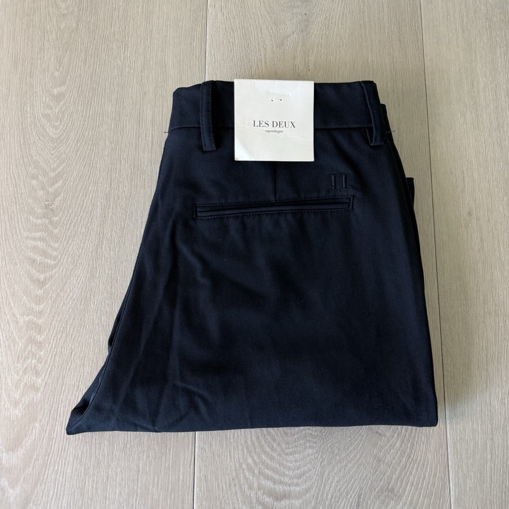 LES DEUX Como Light Reg Suit Pants Dark Navy Melange Men's 30x30 NEW